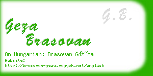 geza brasovan business card